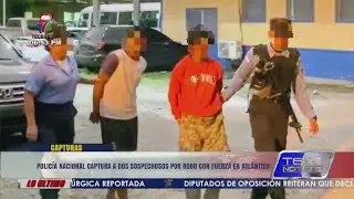 Policía Nacional captura a dos sospechosos por robo con fuerza en La Ceiba, Atlántida