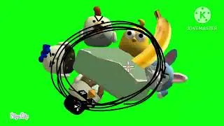Chicken gun fight cloud green screen 
