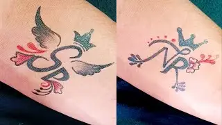beautiful N❣️R Couple letter tattoo design with pen || S❣️P alphabet letter tattoo design