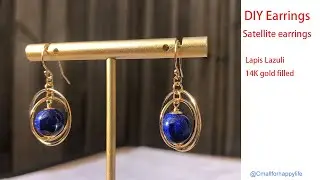 DIY Earrings Tutorial: DIY satellite earrings tutorial Lapis Lazuli 14k gold filled Video 268