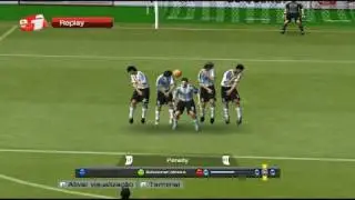 Gol de falta de Ronaldinho Gaucho no PES 2009
