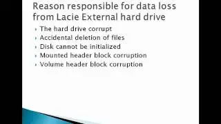 Recover Lost Data from Lacie Drive