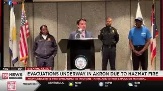Evacuations underway in Akron due to HAZMAT fire at commercial business