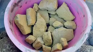 Multani Mitti Chunks Dry Crumbling in Tub Satisfying ASMR 