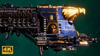 Ультрамарины - 2 на 2, масштабное сражение - качество 4K - Battlefleet Gothic Armada 2