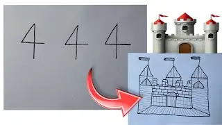 444 With How to Draw castle easily