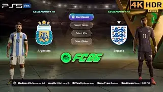 Argentina VS England in EA Sports FC 26 on PS5 in stunning 4K HDR #fc26 #ps5 #4k #football #viral