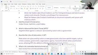 CIS27 Unit 6 Lecture: Threats, APT, malware and Common Vulnerabilities and Exposures (CVEs)