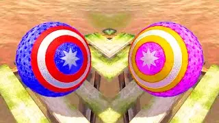 Captain America Ball vs Reverse in Rollance Adventure Balls - Color SpeedRun Gameplay, Race-110