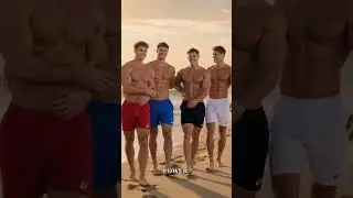 Beach Heat: XXL Chest-to-Chest Brotherhood 💪🏖️ | Power Muscle AI #motivation #musclebuliding