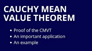 Advanced Calculus I, Part 25, Cauchy Mean Value Theorem
