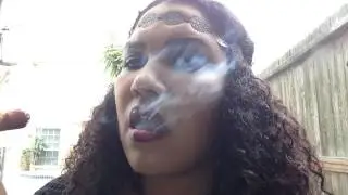 Cigar smoking and gum chewing whisper ASMR