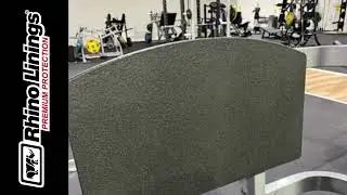 Gym Equipment Spray Coated with Rhino Linings TUFF STUFF