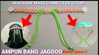 DIY Konektor Masker Strap dari Limbah Tali Kur | Kalung Konektor Masker | Macrame Mask Connector