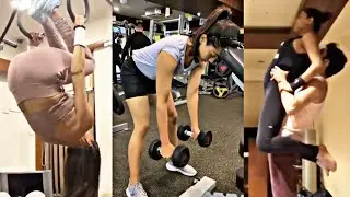 Rashmika Mandanna Yoga and Gym Workout with Kajal,Nidhi,Ileana and More | Fitness Goal in Lockdown