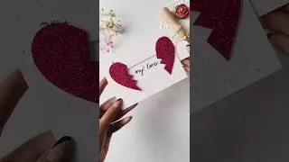 Cute Heart Slider Card For Love #diy #cardmaking #giftideas #shorts