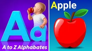 Песенка про фонетику ABC - обучающие видеопесни для малышей, буква А — яблоко, детские стишки, пе...