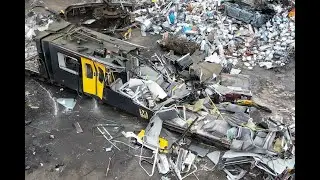 Drone video of Metro train recycling