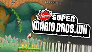 New Super Mario Bros. Wii - Forest Theme Piano Tutorial Synthesia