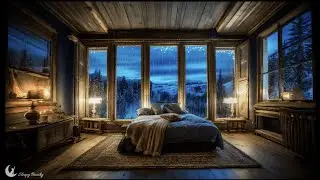 Cozy Rainy Night in a Wooden Cabin 🌧️ Soft Rain Sounds for Sleep, Relax & Stress Relief