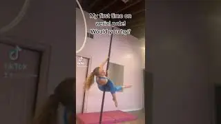 1st time on aerial pole #aerialist #aerialpole #circusartist #polefitness #pole