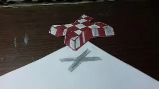 3D floating letter X easy drawing