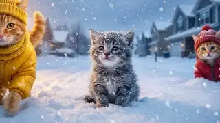 Lost Kitten Cryin&rsquo; in the Snow ❄️ Mama Cat & Two Kitties Come to the Rescue 😿🐾