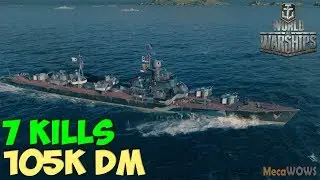 World of WarShips | Grozovoi | 7 KILLS | 105K Damage -  Replay Gameplay 4K 60 fps