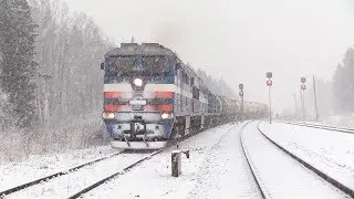 Тепловозы 2ТЭ116 и ТЭМ18 на ст. Каарепере / 2TE116 and TEM18 locos