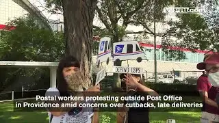 VIDEO NOW: Postal workers protesting outside Providence Post Office