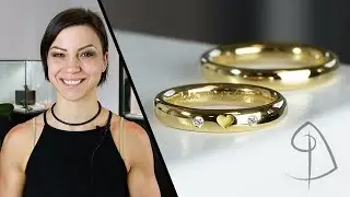 Fedi nuziali con cuore e diamanti