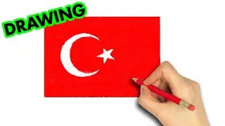 how to draw Turkey flag | Art Therapy