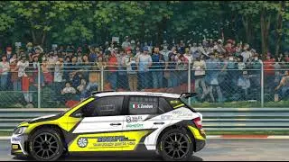 Cartoon: Stefano Zambon guida la Skoda Fabia del Lion Team a Monza