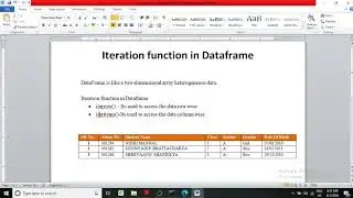 Dataframe iteration function iterrows and iteritems