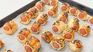 ROULÉS FEUILLETÉS AUX SAUCISSES IDÉE POUR BUFFET SALÉS, ENTRÉES...