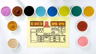 Mewarnai Dapur Dengan Pasir Warna | Kitchen Coloring With Color Sand