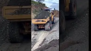 dumper Vs hill Vs coal on a mine #engineering #excavator #longreachexcavator #earthdrill