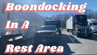 Boondocking Off Highway Rest Area Part 2 / Travel Day / I80 Rest Area Walk Through