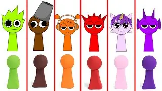 Incredibox Sprunki ASMR &ndash; Rainbow Clay Mixing with Raddy, Simon, Oren,  Pinki | Relaxing Sounds