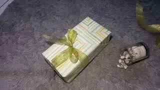 Wrapping idea easy & fast, square gift with kimono wraping style // Bungkus kado gaya kimono