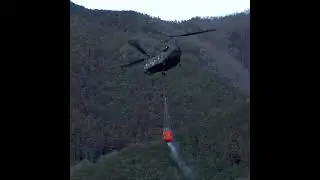 陸自CH-47JA 52974 バンビバケット給水 #helicopter #ch47chinook