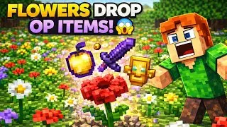 FLOWERS DROP OP ITEMS?! 😱 Minecraft But Every Flower Is OP