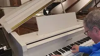 Used White Parlor Grand Piano on sale