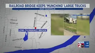 East Nashville railroad bridge keeps munching large trucks