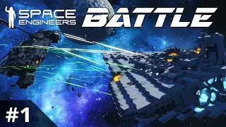 Space Engineers BATTLE | UNSC Spirit of Fire VS Imperial Star Destroyer | Part 1