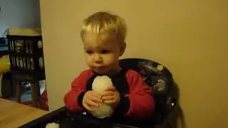 Snow in Deland FL 1/9/2010. Justin eating a little snowman P1
