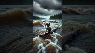 Hero Monkey Rescues Kitten from Flood #HeroMonkey #AnimalRescue #HeartwarmingStory #MonkeyAndKitten