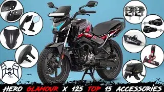 Hero Glamour X 125 All accessories🔥| Glamour 125 full modification visor,crash guard,exhaust,mirror
