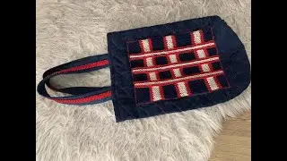A Wonderful Bag with Macrame Belt Strings and Jeans #diy #bag #macrame #jeansbag #denimbag