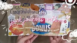 Slow Craft Afternoon 📓🌺 | My First Junk Journal with Calm Music (1 Hour) 🎶
